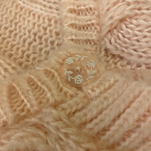 Vintage Light Pink Mohair Cardigan, Romantic Soft Pink Cardigan, Pink Cardigan - Picture 4 of 4